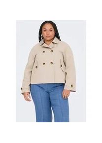 Kurzjacke Only CARMAKOMA "CARAPRIL LIFE SHORT TRENCHCOAT OTW NOOS", Damen, Gr. L, braun (oxford tan), Web, Obermaterial: 100% Polyester, unifarben, kurz, Jacken Kurzjacke