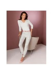 V-Shirt CREATION L PREMIUM "Modal-Baumwoll-Shirt", Damen, Gr. 44, beige (ecru), 48% Baumwolle, 48% Modal, 4% Elasthan, unifarben, V-Ausschnitt, Shirts