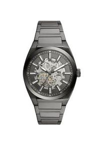 Automatikuhr Fossil "EVERETT", grau (anthrazit, anthrazit), Armbanduhren, Damen, Automatikuhr, Armbanduhr, Herrenuhr, Mechanische Uhr, Edelstahlarmband, analog