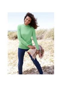 Stehkragenpullover Casual Looks "Pullover", Damen, Gr. 38, gr&uuml;n (apfel), 100% Baumwolle, unifarben, Pullover Stehkragenpullover