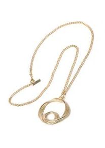 Lange Kette "Kreis", Damen, Gr. onesize, Metall, gold (golden), Collezione Alessandro, Basic, Halsketten, mit rundem Anh&auml;nger