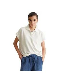 Marc O'Polo Poloshirt MARC O'POLO DENIM, Damen, Gr. M, wei&szlig; (silky wei&szlig;), Frottee, Obermaterial: 100% Baumwolle, loose fit, Shirts, aus Frottee, locker geschnitten