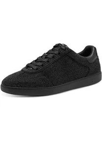 Plateausneaker Tamaris, Damen, Gr. 40, schwarz, Lederimitat, Textil, Glitzer, unifarben, Schuhe Plateausneaker, Freizeitschuh, Halbschuh, Schn&uuml;rschuh in veganer Verarbeitung