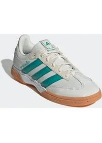 Hallenschuh Adidas PERFORMANCE "SPEZIALIST INDOOR", Herren, Gr. 42,5, sanftes wei&szlig;, pure teal, cloud wei&szlig;, Synthetik, Textil, Schuhe Hallenschuh, geeignet f&uuml;r jeden Hallensport
