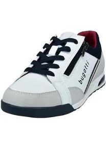Sneaker Bugatti, Herren, Gr. 43, wei&szlig;, Lederimitat, Textil, Schuhe Sneaker, Schn&uuml;rschuh, Halbschuh, Freizeitschuh mit Kontrastbes&auml;tzen