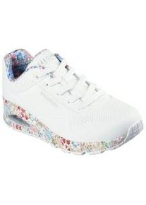 Sneaker Skechers "UNO-MAJESTIC GARDEN", Damen, Gr. 37, bunt (wei&szlig; bunt), Lederimitat, gebl&uuml;mt, Schuhe Sneaker, Keilsneaker, Plateausneaker mit bedruckter Sohle