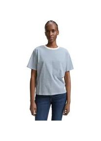 T-Shirt Tom Tailor DENIM, Damen, Gr. XS (34), small dusty blau wei&szlig; stripe, Single Jersey, Obermaterial: 100% Baumwolle, gestreift, regular fit normal, Rundhals, gerader Abschluss, Shirts T-Shirt, mit Streifen Muster