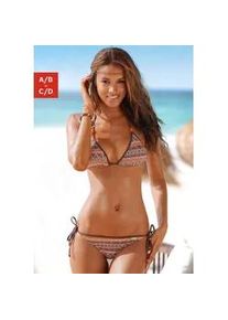 Triangel-Bikini Buffalo, Damen, Gr. 34, Cup A/B, braun (braun bedruckt), Xtra Life LYCRA, bedruckt, gestreift, Bikini-Sets Triangel-Bikini, Mit angesagtem Streifendruck