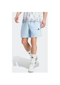 Shorts Adidas PERFORMANCE "TRAIN ESSENTIALS WOVEN TRAINING", Herren, Gr. S, Lang, blau (glow blau, schwarz), Obermaterial: 100% Polyester, Hosen Shorts, Essentials Woven Trainingsshorts