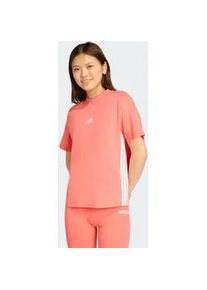 T-Shirt Adidas SPORTSWEAR "ESSENTIALS 3-STREIFEN COTTON", Damen, Gr. S, semi turbo, wei&szlig;, Obermaterial: 100% Baumwolle, normal, Rundhals, Shirts T-Shirt