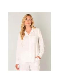 Hemdbluse Base Level "Yael", Damen, Gr. 48, wei&szlig; (natural wei&szlig;), Single Jersey, Obermaterial: 55% Leinen, 45% Viskose, regular fit normal, Blusen Hemdbluse