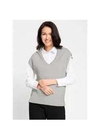 Pullunder Inspirationen "Pullunder", Damen, Gr. 48, grau (hellgrau), 50% Viskose, 25% Polyester, 25% Polyamid, unifarben, Pullover Pullunder