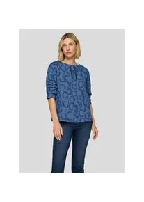Print-Shirt Rabe "T-Shirt", Damen, Gr. 44, blau (dunkelblau), 70%Polyester, 28%Viskose, 2%Elastan, gerade, Shirts