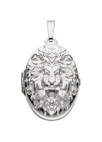 Medallionanh&auml;nger Jobo "Medaillon Br&uuml;llender L&ouml;we", silber (silber 925), Schmuckanh&auml;nger, Damen, Silber 925 (Sterlingsilber), 925 Silber f&uuml;r 2 Fotos