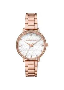 Quarzuhr Michael Kors "PYPER", ros&eacute;goldfarben, wei&szlig;, Armbanduhren, Damen, Quarzuhr, Armbanduhr, Damenuhr, Edelstahlarmband, analog, Glassteine