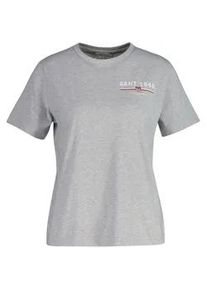 T-Shirt Gant "REG GRAPHIC SS T-SHIRT", Damen, Gr. S, grau (light grau melange), Single Jersey, Obermaterial: 100% Baumwolle, regular fit, Rundhals, Shirts T-Shirt, regular fit, Print auf der Brust