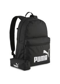 Rucksack Puma "PHASE BACKPACK SET", schwarz (Puma schwarz), Rucks&auml;cke, Damen, Netz, Polyester, unifarben, Rucksack, f&uuml;r Erwachsene, mit sportlichem Stil, mit mehreren F&auml;chern