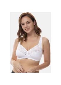 B&uuml;gelloser BH Dorina "Georgina", Damen, Gr. 100, Cup D, wei&szlig;, Jersey, Obermaterial: 75% Baumwolle, 19% Polyamid, 6% Elasthan, unifarben, BHs, mit Spitze, st&uuml;tzendes Unterbrustband, Full-Cup