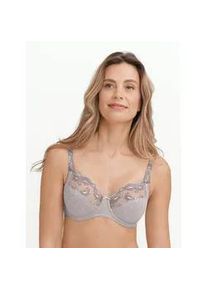 B&uuml;gel-BH Felina "Secret Delight", Damen, Gr. 75, Cup C, grau (pearl grau), Spitze, Obermaterial: 60% Polyester, 26% Polyamid, 14% Elasthan, unifarben, normal, BHs B&uuml;gel-BH, mit Spitze, Blumenstickerei, St&uuml;tzfunktion und Vollk&ouml;rbchen