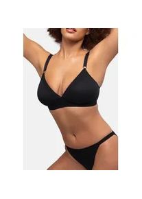 B&uuml;gelloser BH Dorina "Tiffany", Damen, Gr. 80, Cup B, schwarz, Obermaterial: 71% Polyester, 29% Baumwolle, unifarben, regular fit, BHs, mit feiner Rippstruktur