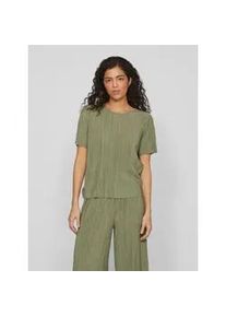 Kurzarmshirt Vila "VIPLISA O-NECK S/S TOP - NOOS", Damen, Gr. XXL, gr&uuml;n (oil gr&uuml;n), Jersey, Obermaterial: 65% Polyester, 35% Viskose, unifarben, regular fit normal, Rundhals, Shirts