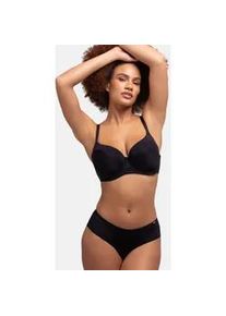 B&uuml;gel-BH Dorina "Carmen", Damen, Gr. 95, Cup D, schwarz, Microtouch, Obermaterial: 63% Polyamid, 27% Polyester, 10% Elasthan, gestreift, unifarben, bequem, BHs B&uuml;gel-BH, leicht gepolstert, geformte Cups, weich, Mikrofaser