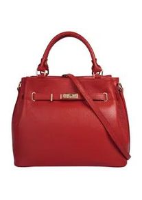 Henkeltasche Samantha Look, Damen, Gr. B/H/T: 34cm x 27cm x 17cm onesize, rot, Leder, leicht gl&auml;nzend, unifarben, Taschen, echt Leder, Made in Italy, ger&auml;umige Henkeltasche mit Smartphonefach