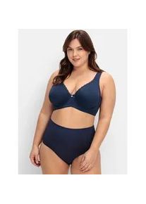 B&uuml;gel-BH sheego, Damen, Gr. 110, Cup B, blau (marine, wei&szlig;), 82% Polyamid, 18% Elasthan, BHs B&uuml;gel-BH