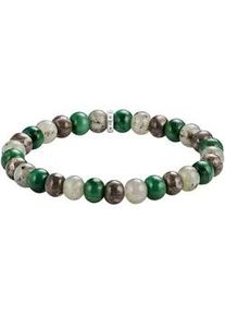 Armband Thomas Sabo "Bead Armband" Gr. 21, silber (silberfarben, gr&uuml;n, natur, gr&uuml;n, natur), Armb&auml;nder, Damen, 21, Silber 925 (recycelt), Armband, mit Labradorit, Jaspis, Jade