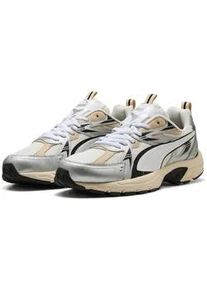 Sneaker Puma "MILENIO TECH_", Damen, Gr. 39, wei&szlig; (warm wei&szlig;, Puma wei&szlig;, Puma silber), Textil, Schuhe Sneaker, f&uuml;r Sportmode und Streetwear, mit Schn&uuml;rverschluss