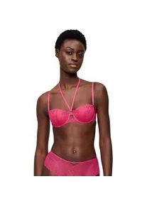 Balconette-BH Triumph "That Night In Vegas", Damen, Gr. 90, Cup C, rosa (flashy pink), Mesh, Obermaterial: 47% Polyester, 43% Polyamid, 10% Elasthan, BHs Balconette-BH, Komfort-B&uuml;gel, abnehmbare Tr&auml;ger, weich, Spitze, Mesh