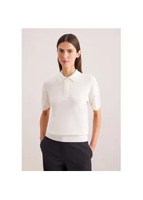 Strickpullover Seidensticker, Damen, Gr. XS, sanftes wei&szlig;, 90% Wolle, 10% Seide, regular fit, Pullover Strickpullover, Polo