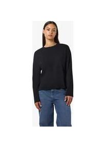 Langarmshirt Noisy may "NMMOCCA L/S REGULAR FIT TOP JRS FWD NOOS", Damen, Gr. M, schwarz, Jersey, Obermaterial: 95% Baumwolle, 5% Elasthan, unifarben, normal, Rundhals, Shirts Langarmshirt