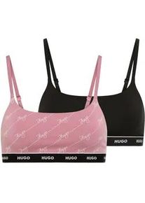 Bralette HUGO UNDERWEAR "TWIN BRALETTE DESIGN", Damen, Gr. M, N-Gr, open pink 698, Jersey, Obermaterial: 95% Baumwolle, 5% Elasthan, BHs Bralette, ohne Verschluss, ohne Polsterung