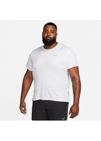 Laufshirt Nike "M NK DF UV MILER SS", Herren, Gr. L, wei&szlig; (wei&szlig;, reflective silv), Obermaterial: 100% Polyester, normal, Shirts Laufshirt