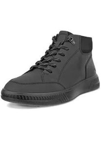 Schn&uuml;rboots Ecco, Herren, Gr. 41, schwarz, Leder, Schuhe Schn&uuml;rboots, Stiefelette, Klassik-Boots mit softer Schaftrandpolsterung