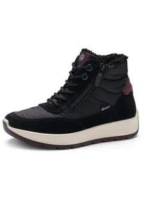 Sneakerboots Ara "NEW YORK", Damen, Gr. 6,5, schwarz, dunkelrot, Textil, Veloursleder, Schuhe Sneakerboots, Winterboots, Snowboots mit Gore-Tex, H-Weite