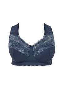 B&uuml;gelloser BH sheego, Damen, Gr. 125, Cup E, blau (saphir), 83% Polyamid, 17% Elasthan, BHs