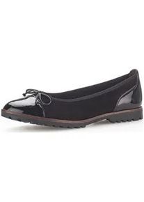 Ballerina Gabor "Gabor Ballerinas Leder", Damen, Gr. 38,5, schwarz, Leder, Schuhe Ballerina