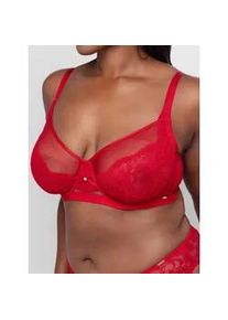 B&uuml;gel-BH Dorina "Jemma", Damen, Gr. 90, Cup F, rot, Obermaterial: 66% Polyamid, 22% Polyester, 12% Elasthan, BHs B&uuml;gel-BH, feminin, nicht gef&uuml;ttert, elastisch, florale Spitze