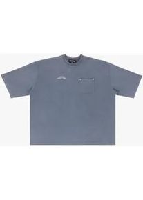 T-Shirt DROPSIZE "Dropsize HEAVY OVERSIZE POCKET T-SHIRT", Damen, Gr. M, acid washed grau, 100% Baumwolle, unifarben, oversize, Rundhals, Shirts T-Shirt