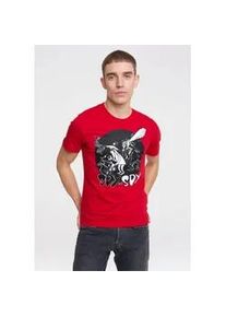 Traktor T-Shirt LOGOSHIRT "Mad - Spy vs Spy - Club", Damen, Gr. XS, rot, 100% Baumwolle, bedruckt, normal, Rundhals, Shirts T-Shirt, mit Spy vs Spy-Print