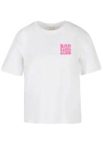 T-Shirt MISS TEE "Miss Tee Damen Bad Babes Club Tee", Damen, Gr. 3XL, wei&szlig;, 100% Baumwolle, bedruckt, oversize, Rundhals, Shirts T-Shirt