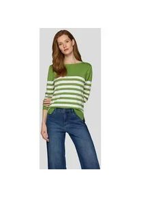 Strickpullover Rabe, Damen, Gr. 48, farn, Web, Obermaterial: 69% Viskose, 29% Polyamid, 2% sonstige Fasern, gestreift, tailliert h&uuml;ftbedeckend, Rundhals, Rippb&uuml;ndchen, Pullover Strickpullover, im Streifen-Look