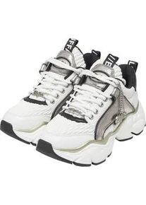 Trainingsschuh Buffalo "Buffalo BINARY QUILT", Damen, Gr. 41, wei&szlig;, silber, schwarz, Polyurethan, Schuhe