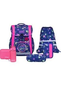 Schulranzen McNeill "Bravo, inkl. Etui, Turnbeutel", Kinder, Gr. B/H/T: 30cm x 40cm x 22cm, stars, Polyester, Rucks&auml;cke