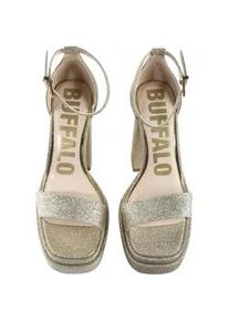 High-Heel-Pumps Buffalo "Buffalo Buffalo May Neat - Vegan Glitter", Damen, Gr. 39, gold, Polyurethan, unifarben, Schuhe