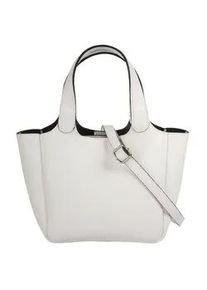 Henkeltasche CLUTY, Damen, Gr. B/H/T: 30cm x 19cm x 12cm onesize, wei&szlig;, Leder, leicht gl&auml;nzend, unifarben, Taschen, echt Leder, Made in Italy