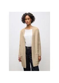 Strickjacke Street One, Damen, Gr. 40, sanded beige, Stoff, 78% Polyamid, 12% Polyacryl, 10% Baumwolle, unifarben, normal lang, ohne Ausschnitt, Rollsaum, Strickjacken Strickjacke, mit aufgen&auml;hten Taschen