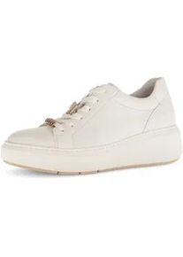 Keilsneaker Gabor, Damen, Gr. 42, wei&szlig;, Nappaleder, unifarben, Schuhe, Plateau, Schn&uuml;rschuh, Halbschuh in Bequemweite G (= weit)